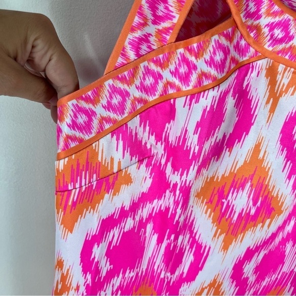GRETCHEN SCOTT Isosceles Kitt Ikat Cutout Dress XS Pink Orange - Picture 5 of 12